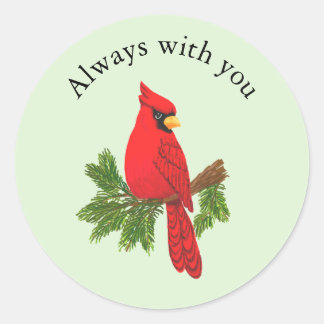Sticker for scrapbooking, red cardinal