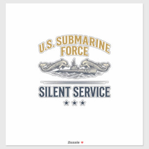 Sticker Force de sous-marin vintage Service silencieux Vec