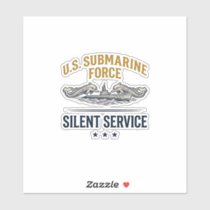 Sticker Force de sous-marin vintage Service silencieux Vec