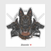 Sticker Force K9 Malinois Belge - ELIT3 (Feuille)