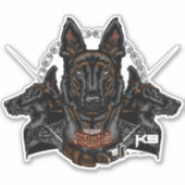 Sticker Force K9 Malinois Belge - ELIT3 (Devant)