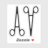 Sticker Forceps hémostatiques (collier), hémostat, autocol (Feuille)