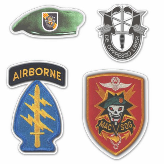 Sticker Forces spéciales MACVSOG SOG Béets verts Contour (Devant)