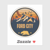 Sticker Ford City, Californie (Feuille)