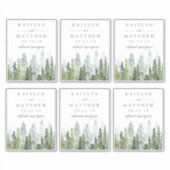 Sticker Forêt de pins à l'aquarelle pour mariage - 4" x 5" (Devant)