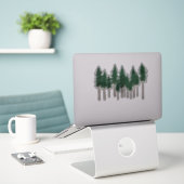 Sticker Forêt des pins hautes (Ordinateur portable sur le bureau)