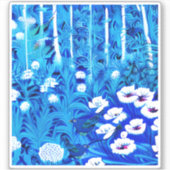 Sticker Forêt d'Imaginaires avec fleurs et oiseaux (Devant)