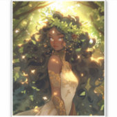 Sticker Forêt Elf Africain-Américain Imaginaire Noir Art (Devant)