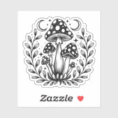 Sticker Forêt mystique de champignons (Feuille)