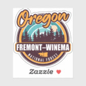 Sticker Forêt nationale de Fremont-Winema, Oregon (Feuille)