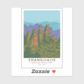 Sticker Forêt nationale de Zhangjiajie Chine Voyage Art Re (Feuille)