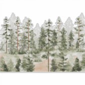 Sticker Forêt verte rustique aquarelle (Devant)