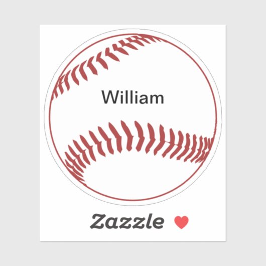 Sticker Forme de baseball Monogramme (Feuille)