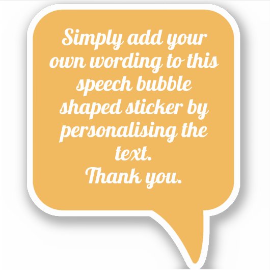 Sticker Forme de bulle vocale avec votre texte. (Devant)