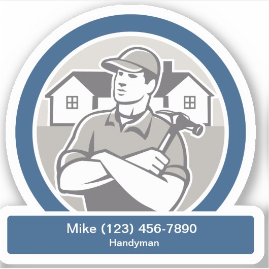 Sticker Forme de contact promotionnel Handyman (Devant)