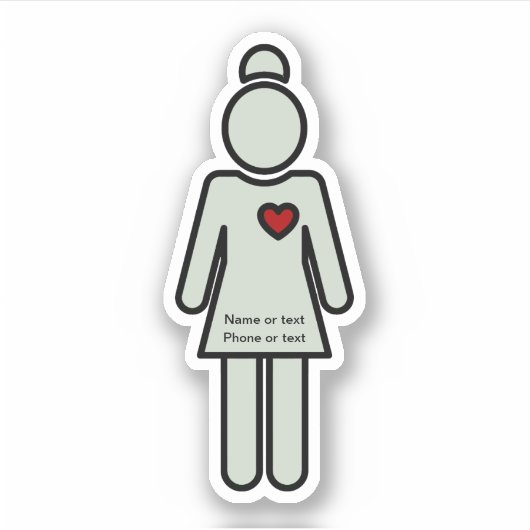 Sticker Forme de découpe du thème de l'infirmière Médicale (Devant)