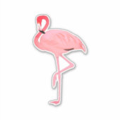 Sticker Forme de Flamant rose rose coupée (Devant)