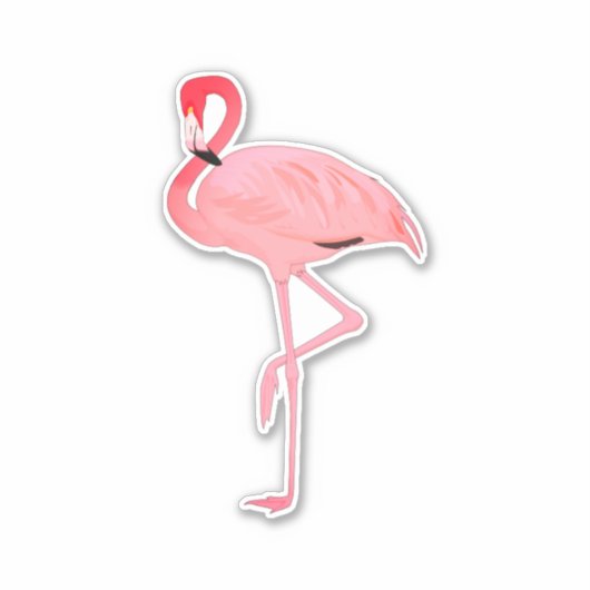 Sticker Forme de Flamant rose rose coupée (Devant)