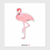 Sticker Forme de Flamant rose rose coupée (Feuille)