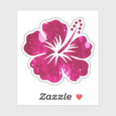 Sticker Forme de fleur d'Hibiscus rose vif (Feuille)