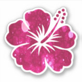 Sticker Forme de fleur d'Hibiscus rose vif (Devant)