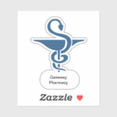 Sticker Forme du symbole de pharmacie d'entreprise (Feuille)