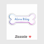 Sticker forme osseuse de chien arc-en-ciel (Feuille)