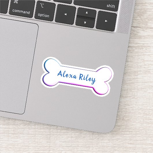 Sticker forme osseuse de chien arc-en-ciel (Détail)