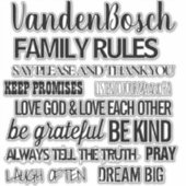 Sticker Forme personnalisée du contour des règles de famil (Devant)