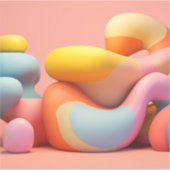 Sticker Formes arrondies douces et colorées (Devant)