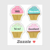 Sticker Formes de cupcake Encouragement en classe (Feuille)