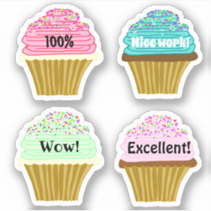 Sticker Formes de cupcake Encouragement en classe