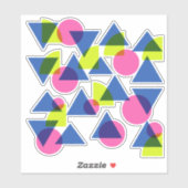 Sticker Formes géométriques néons des années 90 colorées (Feuille)