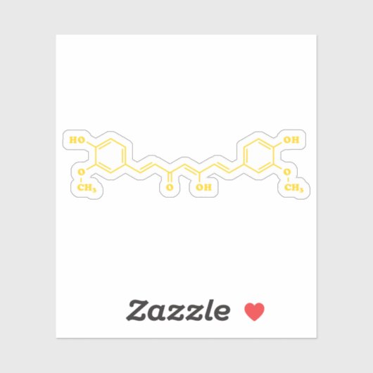 Sticker Formule chimique moléculaire de curcumin curcumin (Feuille)