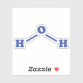 Sticker Formule chimique moléculaire de l'eau (Feuille)