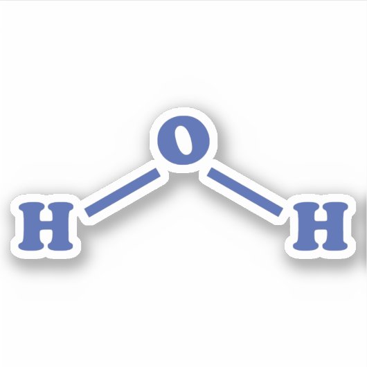 Sticker Formule chimique moléculaire de l'eau (Devant)