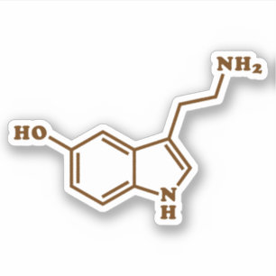 Sticker Formule chimique moléculaire de sérotonine