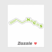 Sticker Formule moléculaire de l'isothiocyanate de Wasabi (Feuille)