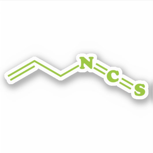 Sticker Formule moléculaire de l'isothiocyanate de Wasabi (Devant)