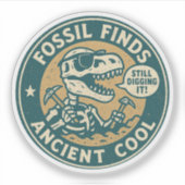 Sticker Fossil Trouve l'archéologie T-Rex Cool antique (Devant)