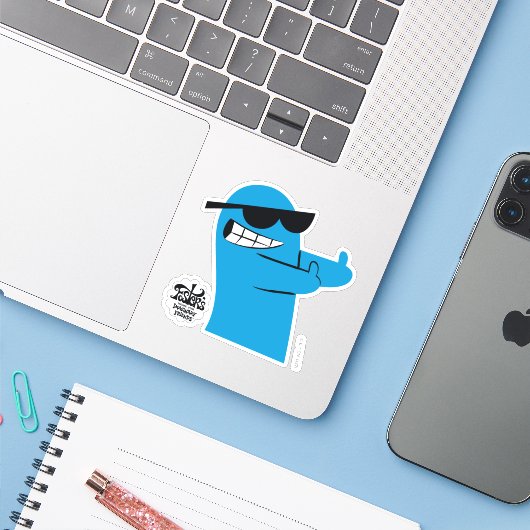 Sticker Foster's Home for Imaginary Friends | Cool Bloo (Ordinateur portable avec iPhone)