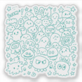 Sticker Foule de Kawaii (Devant)
