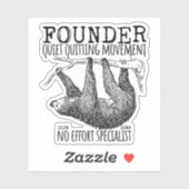 Sticker Founder Quiet Quitting Movement Cute Sloth (Feuille)