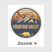 Sticker Fountain Valley, Californie (Feuille)