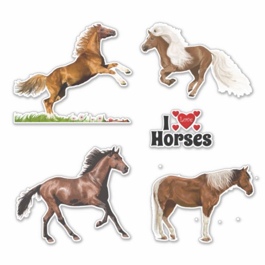 Sticker Four Beautiful Horses (Devant)