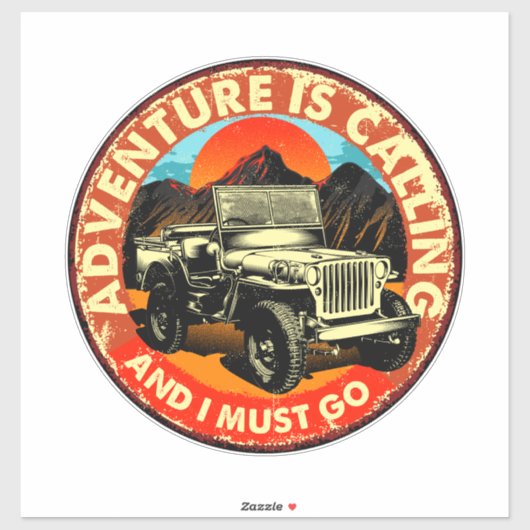 Sticker Four By Four All Wheel Drive Adventure est en trai (Feuille)