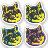 Sticker Four Kittens Amoureux des chats Fenêtre Décal Pop  (Recto)