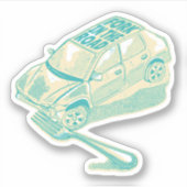 Sticker Fourche dans l'accident de la route (Devant)