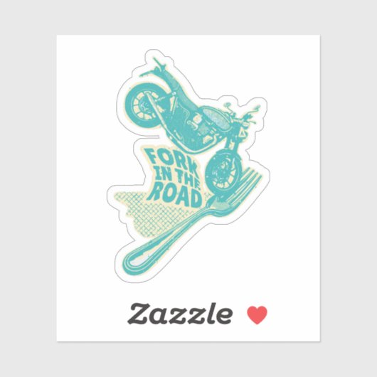 Sticker Fourche dans le crash de moto routier (Feuille)