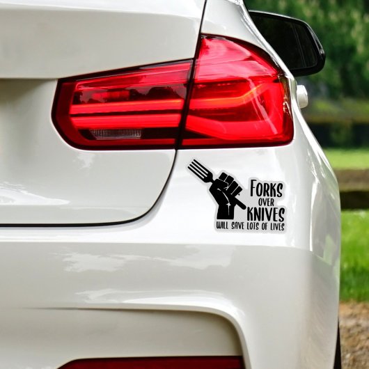 Sticker Fourches sur couteaux, Vegan
